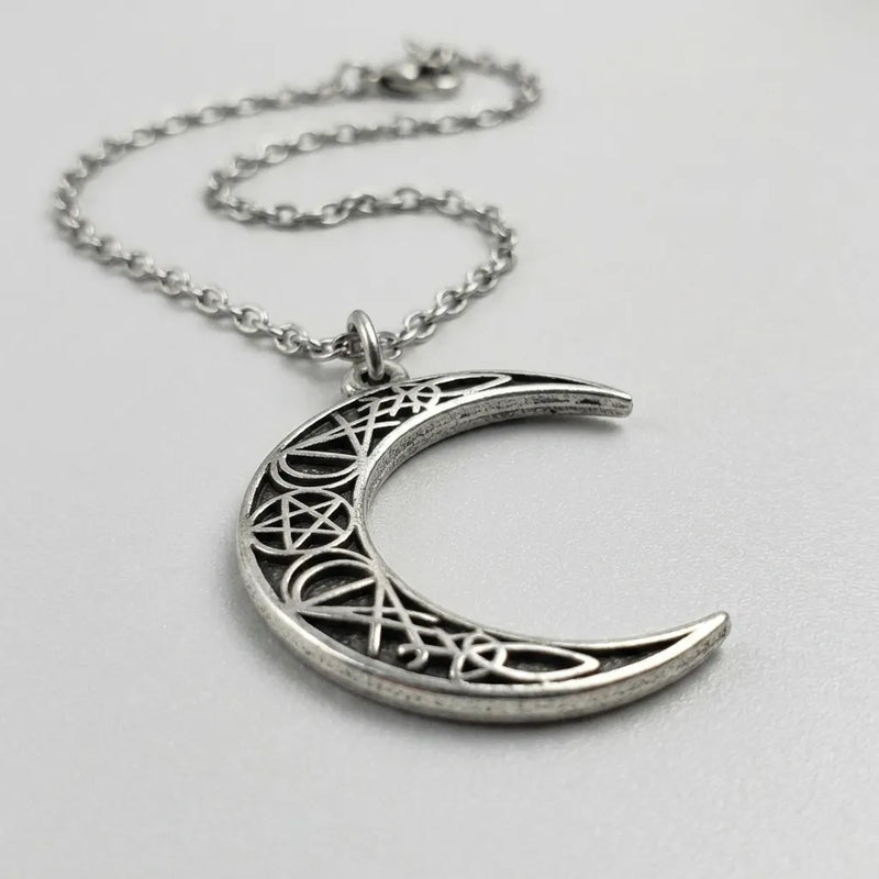 Dark Crescent Celtic Knot Necklace