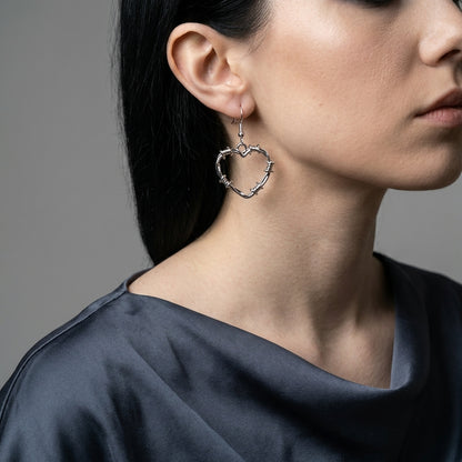 Barbed Wire Heart Earrings