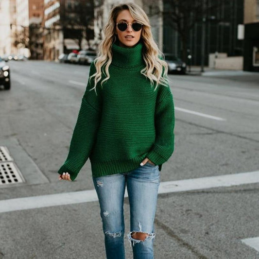 Fernanda® | Winter sweater for women with turtleneck and twist