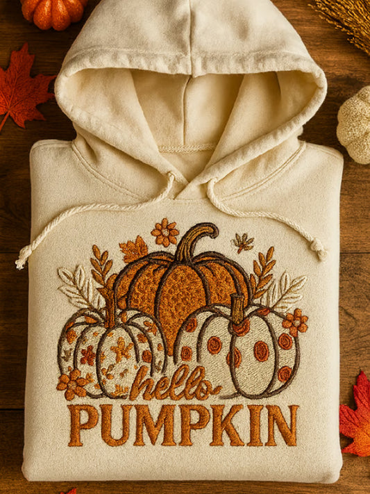 Women's Autumn Pumpkin Print Sweatshirt artswardrobe