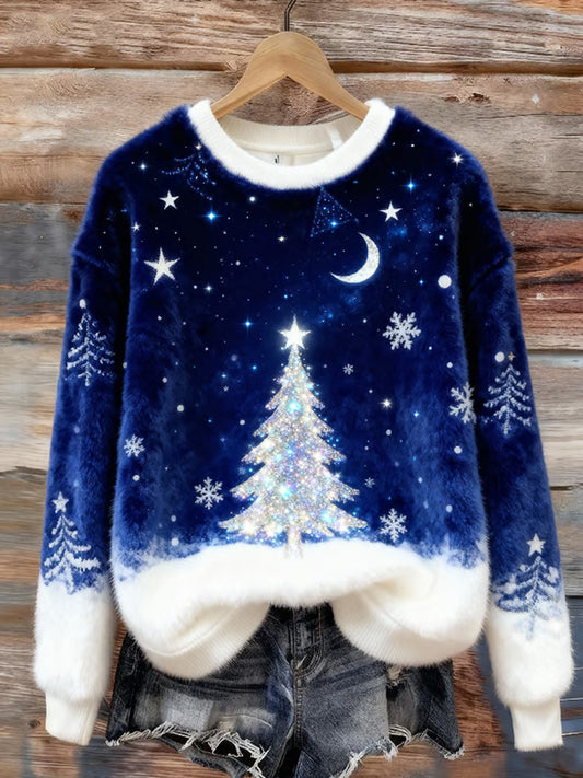 Comstylish Women's Casual Christmas Print Sweatshirt
