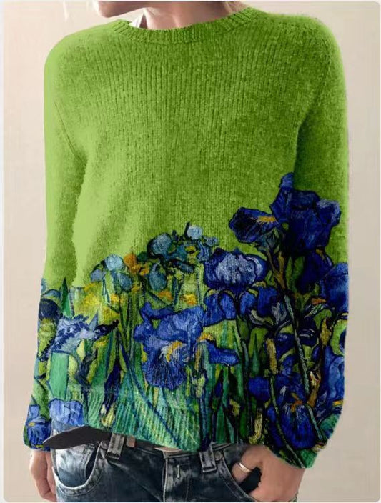 Margaretha® | Women's floral print wool sweater