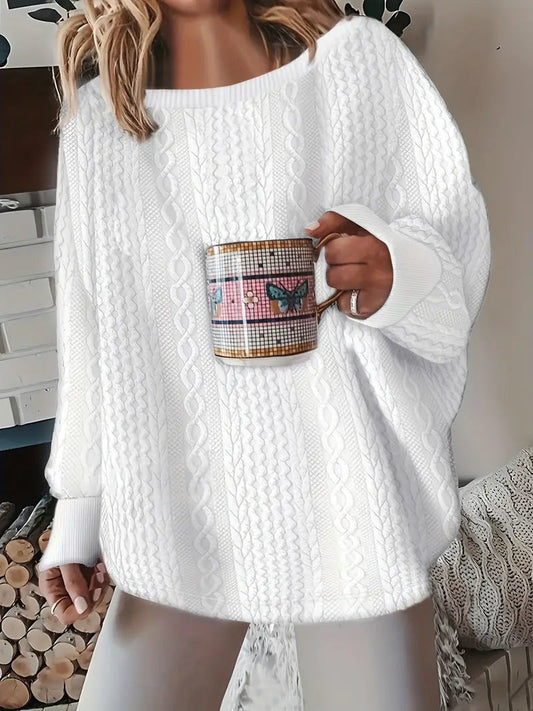 Ada® | Timeless cable knit sweater with a crew neck and comfort