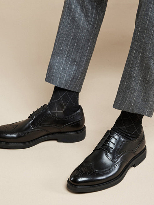 Men's British Carved Brogue Leather Shoes artswardrobe