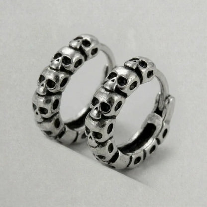 Skull Stack Hoops Earrings