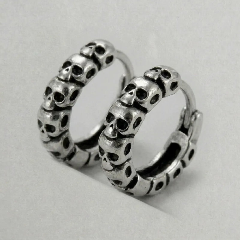 Skull Stack Hoops Earrings
