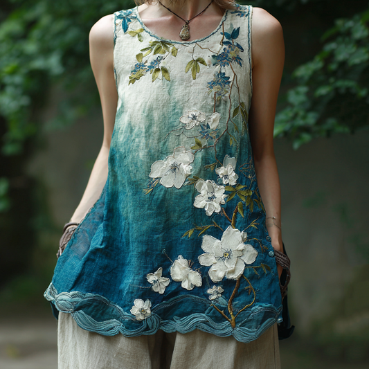 Comstylish Women's Vintage Japanese Cherry Blossom And Bamboo Art Shirt