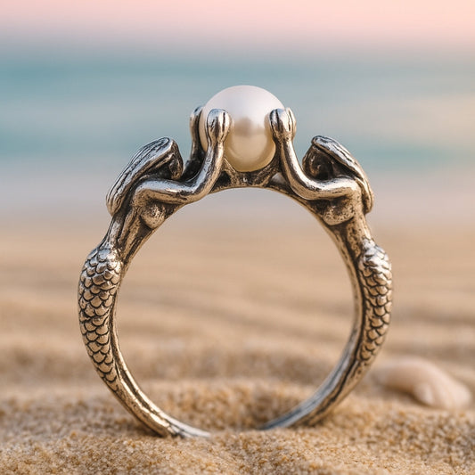 Mermaid Pearl Silvered Ring