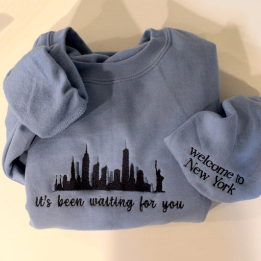 Comstylish Welcome To New York Embroidered Sweatshirt