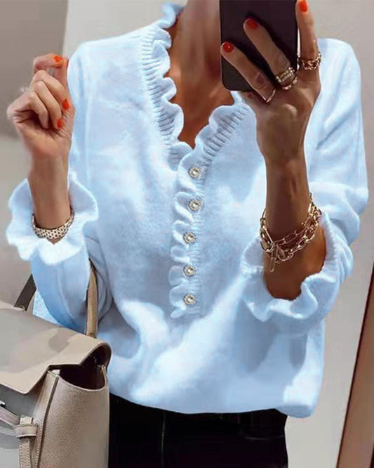 Fionnuala® | Elegant ruffle sweater