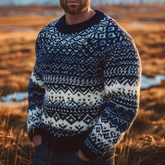 Fairman Island Warmth Knitted Jacquard Unisex Sweater artswardrobe