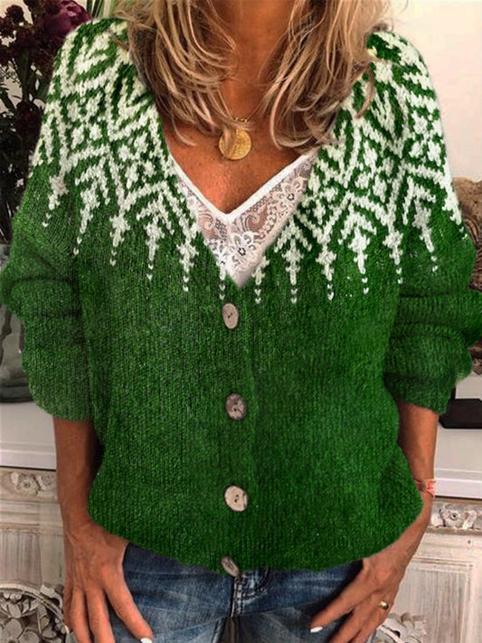 Four Leaf Clover Pattern Women's Icelandic Sweater artswardrobe