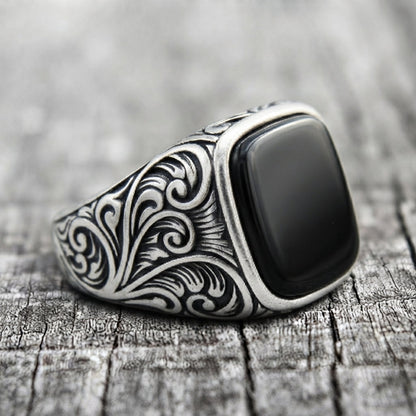 Midnight Sovereign Black Onyx Signet Ring