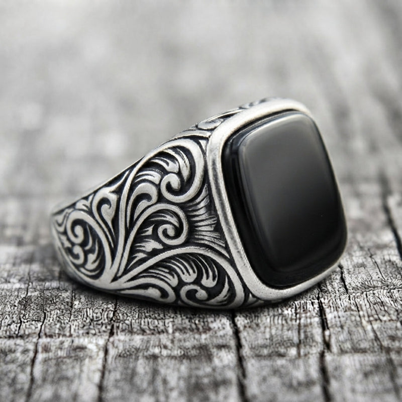 Midnight Sovereign Black Onyx Signet Ring