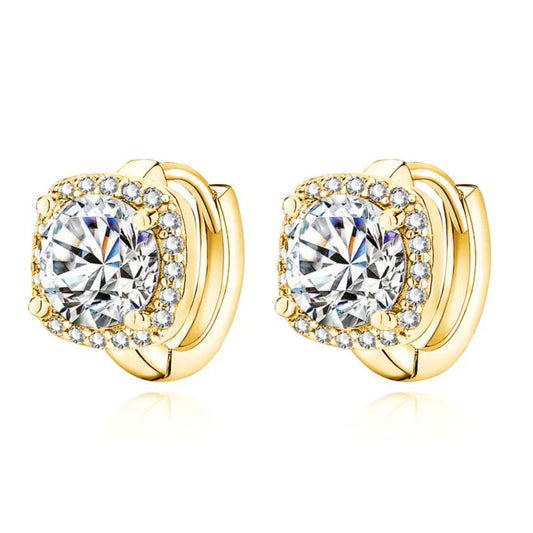 Rounded Hoop Zirconia Earrings