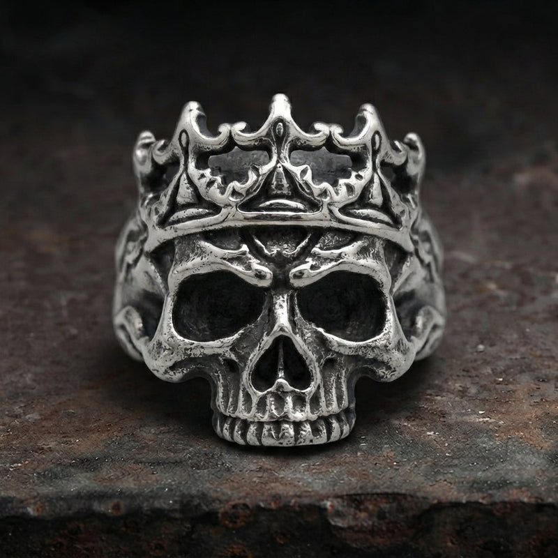 Gothic Crown Skull Statement Ring