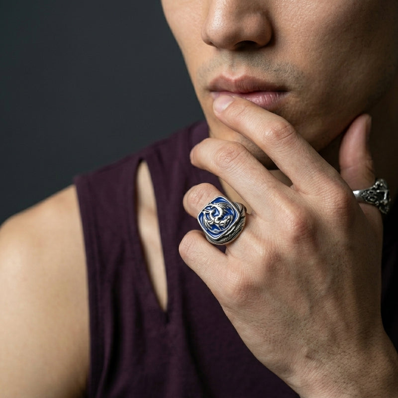 Midnight Dragon Seal Ring