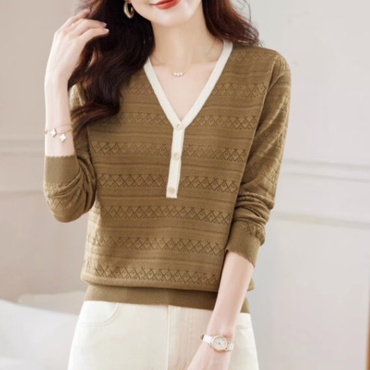Gabriela® | Chic women's sweater with V-neck