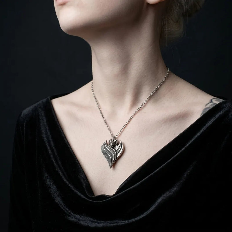 Cursed Bat Gothic Locket Necklace