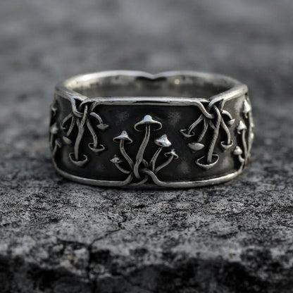 Mushroom Celtic Knot Panoramic Band Ring