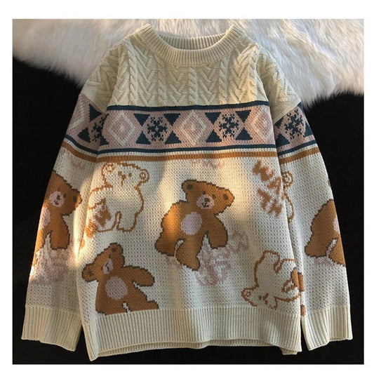 Katrin® | Women's sweater with bear motif and Norwegian print