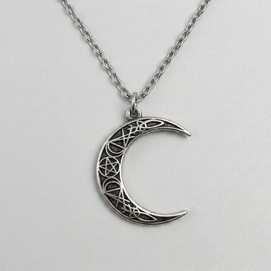 Dark Crescent Celtic Knot Necklace