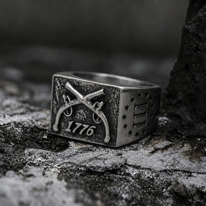 Flintlock Pistols Statement Signet Ring