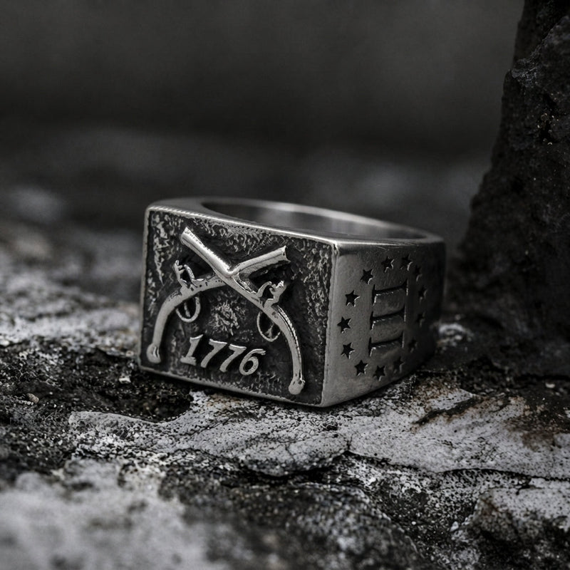 Flintlock Pistols Statement Signet Ring