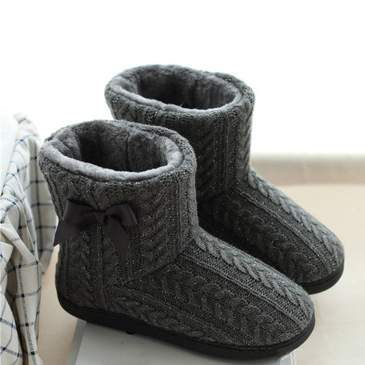 Twist Pattern Bow Mid Length Boots elevenforest