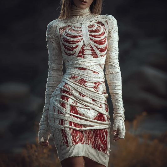 Muscle Anatomy Bloody Bandages Cozy Sweater Dress artswardrobe