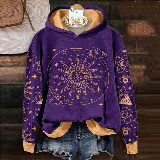 Comstylish Women's Retro Tribal Art Vibe Casual Hoodie