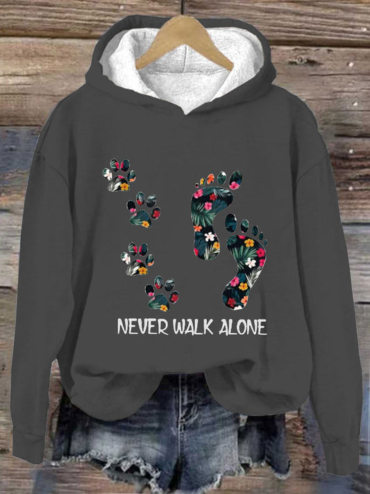 Comstylish Women's Never Walk Alone Animal Lover Sweatshirt