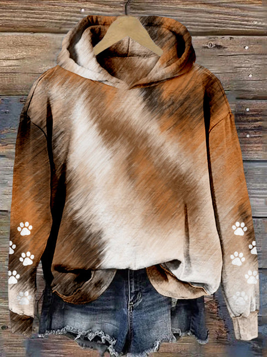 Calico Cat Fur Texture Pattern Cozy Hoodie elevenforest