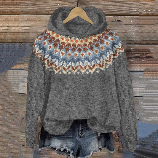 Vintage Tribal Geometry Pattern Warm Comfy Sweater artswardrobe
