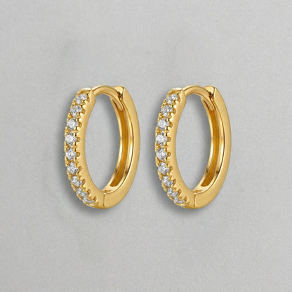 Gold Plated Crystal Pav�� Hoop Earrings