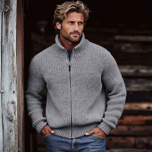 Men's Vintage Solid Color Turtleneck Sweater elevenforest
