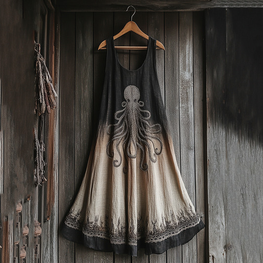 Vintage Viking Cthulu Celtic Art Linen Tank Dress artswardrobe