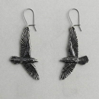Omen Blackbird Gothic Dangle Earrings