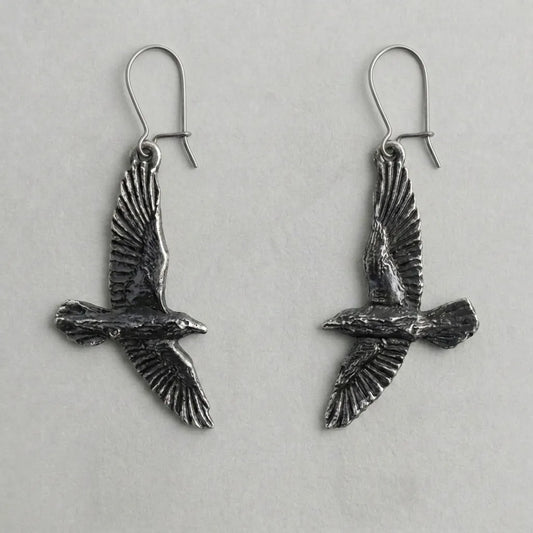 Omen Blackbird Gothic Dangle Earrings