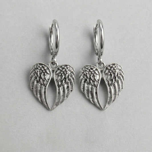 Detailed Angel Wing Dangle Earrings
