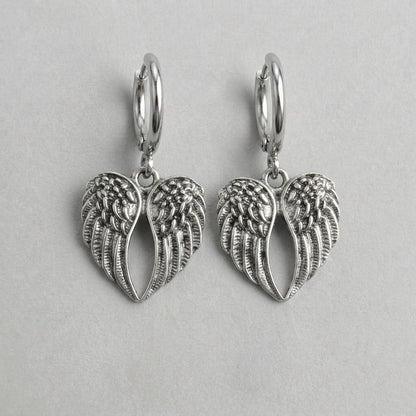 Detailed Angel Wing Dangle Earrings
