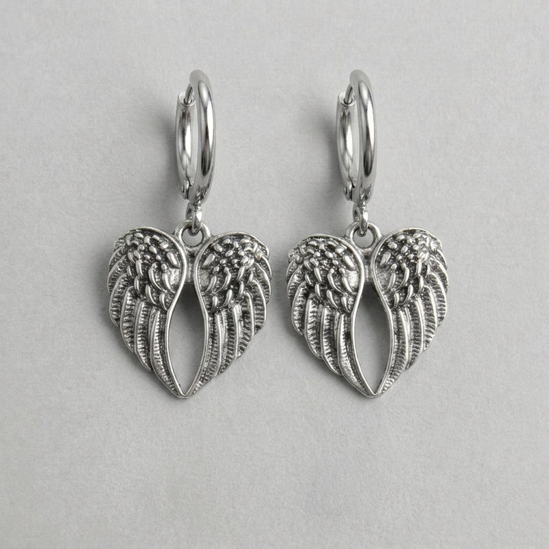 Detailed Angel Wing Dangle Earrings