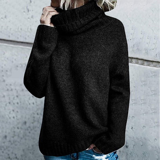 Vintage Irregular Turtleneck Long Sleeve Knitted Sweater elevenforest