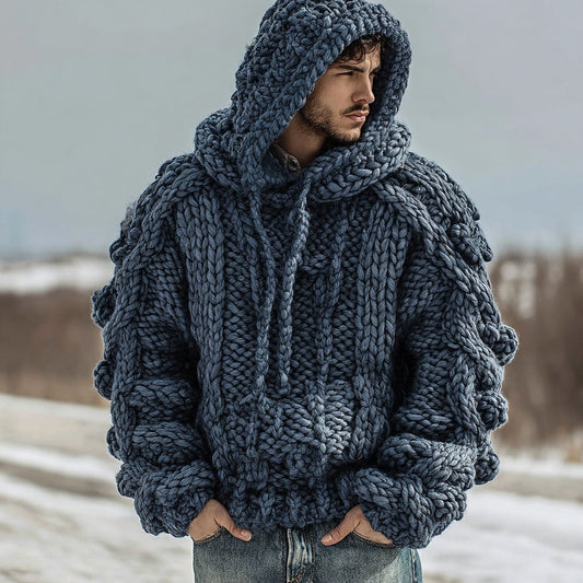 Men's Vintage Fairman Island Knit Warm Hooded Sweater elevenforest