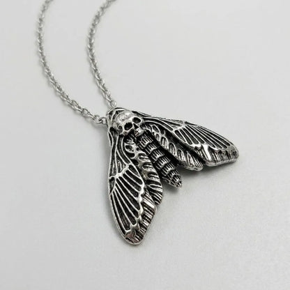 Head Hawk Moth Skull Pendant Necklace
