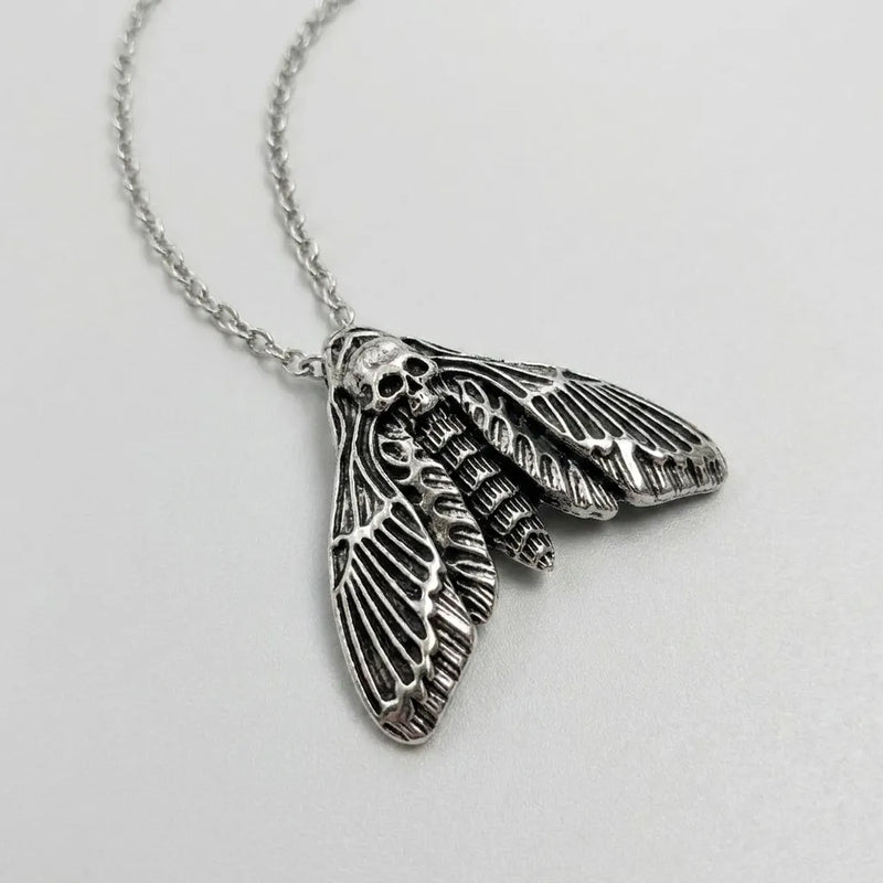 Head Hawk Moth Skull Pendant Necklace