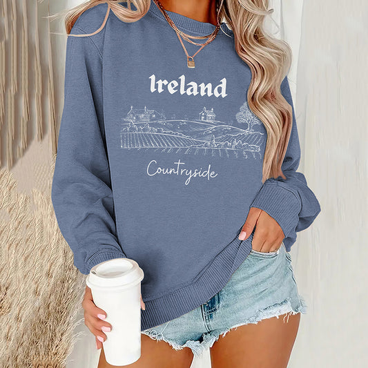 Comstylish Ireland Pattern Vintage Casual Sweatshirt