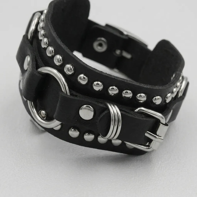Rocker Wrap Leather Bracelet