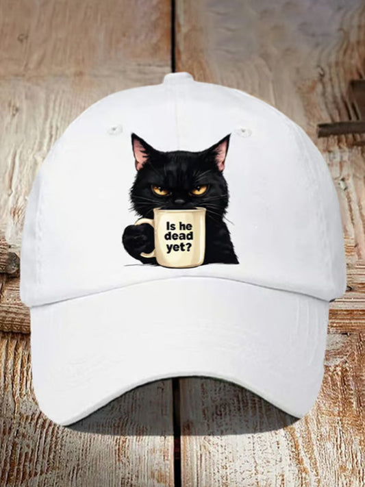 Unisex Casual Cat Washed Cotton Hat elevenforest