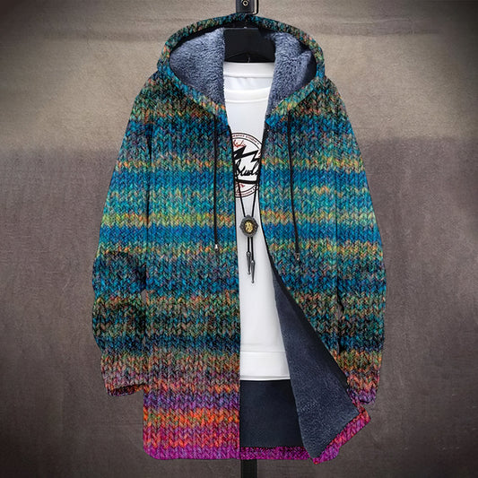 Vintage Icelandic Geometric Knitted Cozy Plush Coat elevenforest